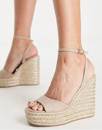 Tasha espadrille wedges in beige