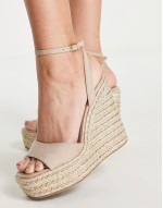 Tasha espadrille wedges in beige