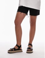 Wide Fit Jenna espadrille flat sandal in black